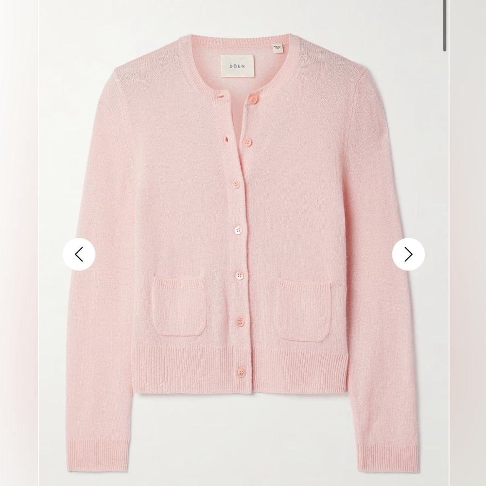 DOEN FREYA CASHMERE CARDIGAN Medium in Rosewater NWT